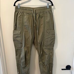 John Elliott Green Cargo Pants with Elastic Waistband